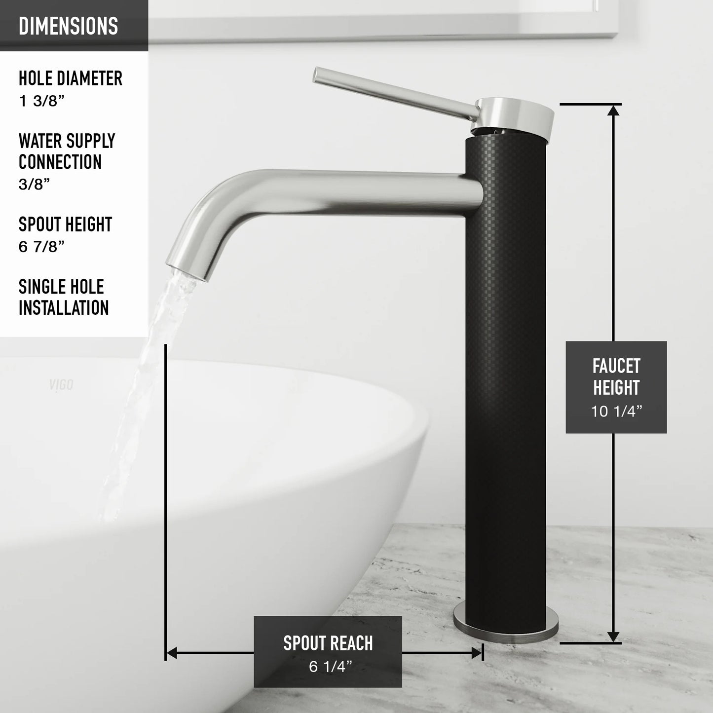 VIGO Lexington Single Handle Single-Hole Bathroom Vessel Faucet in Brushed Nickel
