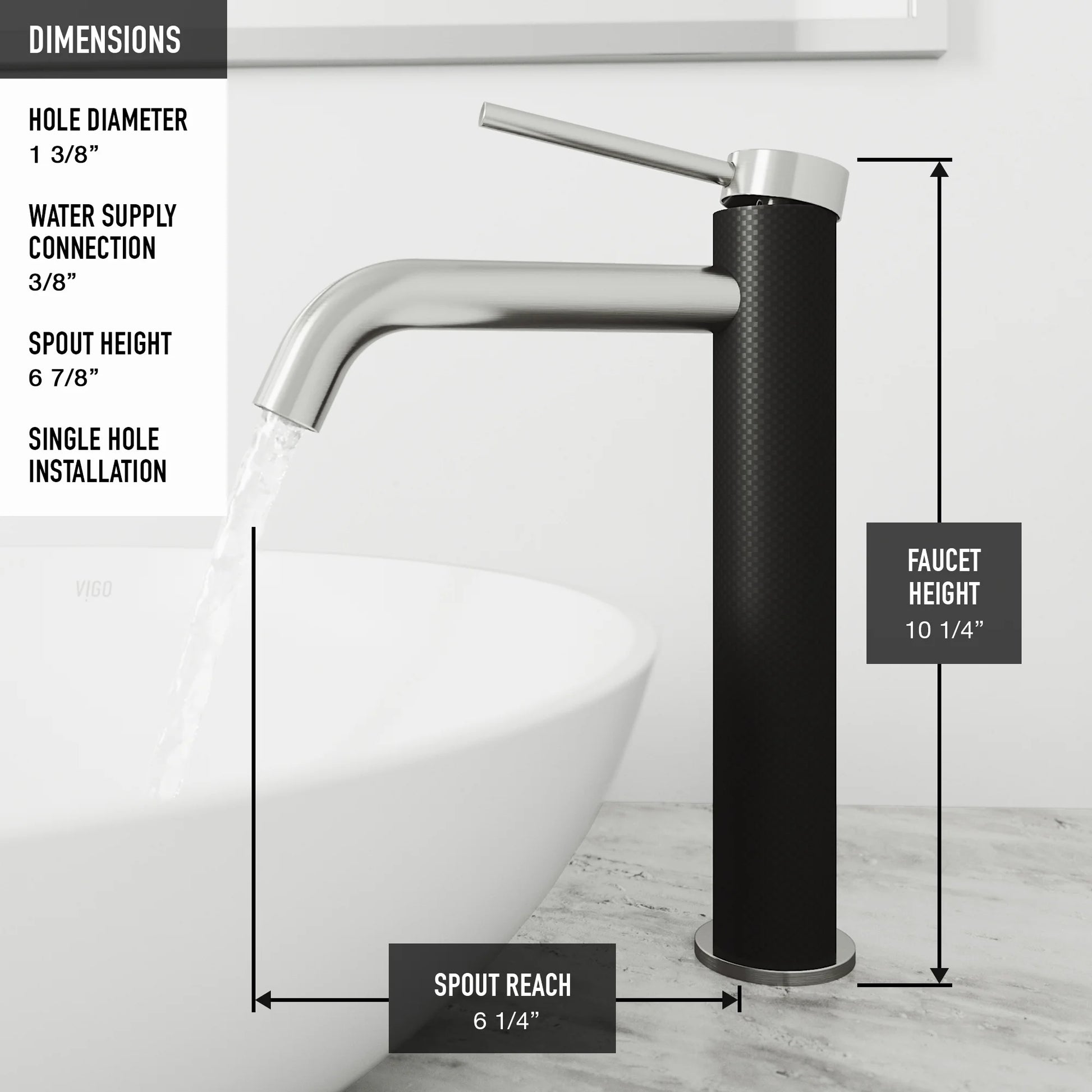 VIGO Lexington Single Handle Single-Hole Bathroom Vessel Faucet in Brushed Nickel
