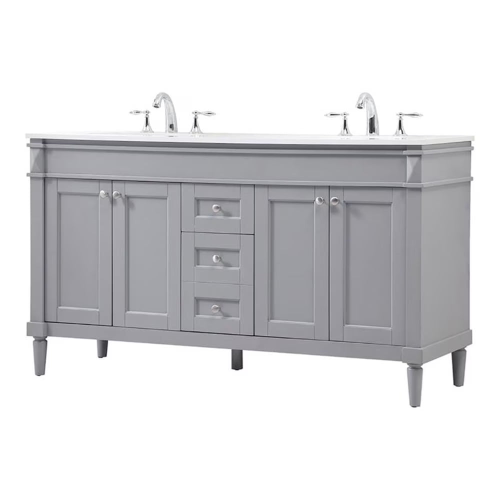 Elegant Kitchen and Bath 60 Inch Double Bathroom Vanity In Green