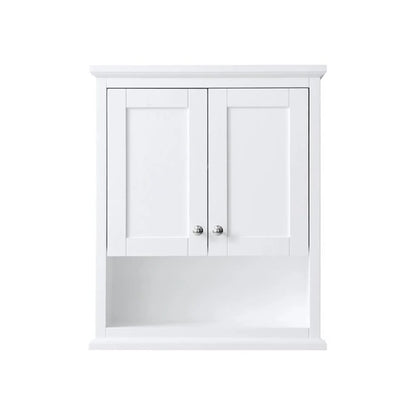Pemberly Row 25" Wall-Mounted Wood Bathroom Storage Cabinet in White