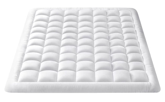 Twin Size- 1 Piece 800 GSM Down Alternative 3 Inch Thick Upto 15" Deep Pocket Fitted Mattress Topper Protector Extra Soft Comfortable Sleep for All Season- Twin(39X75 Inche), White