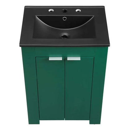 Modway Maybelle 24" Bathroom Vanity in Green Black