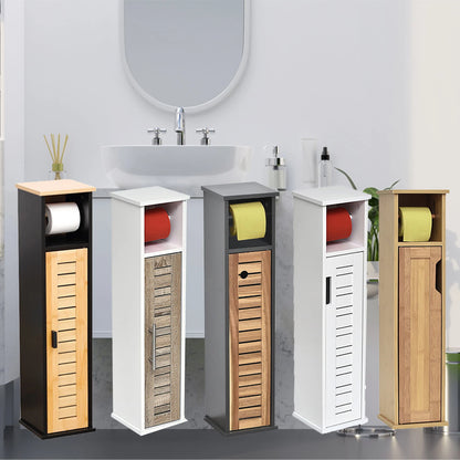 Toilet Paper Holder Stand Cabinet Mahe Bamboo - Wood