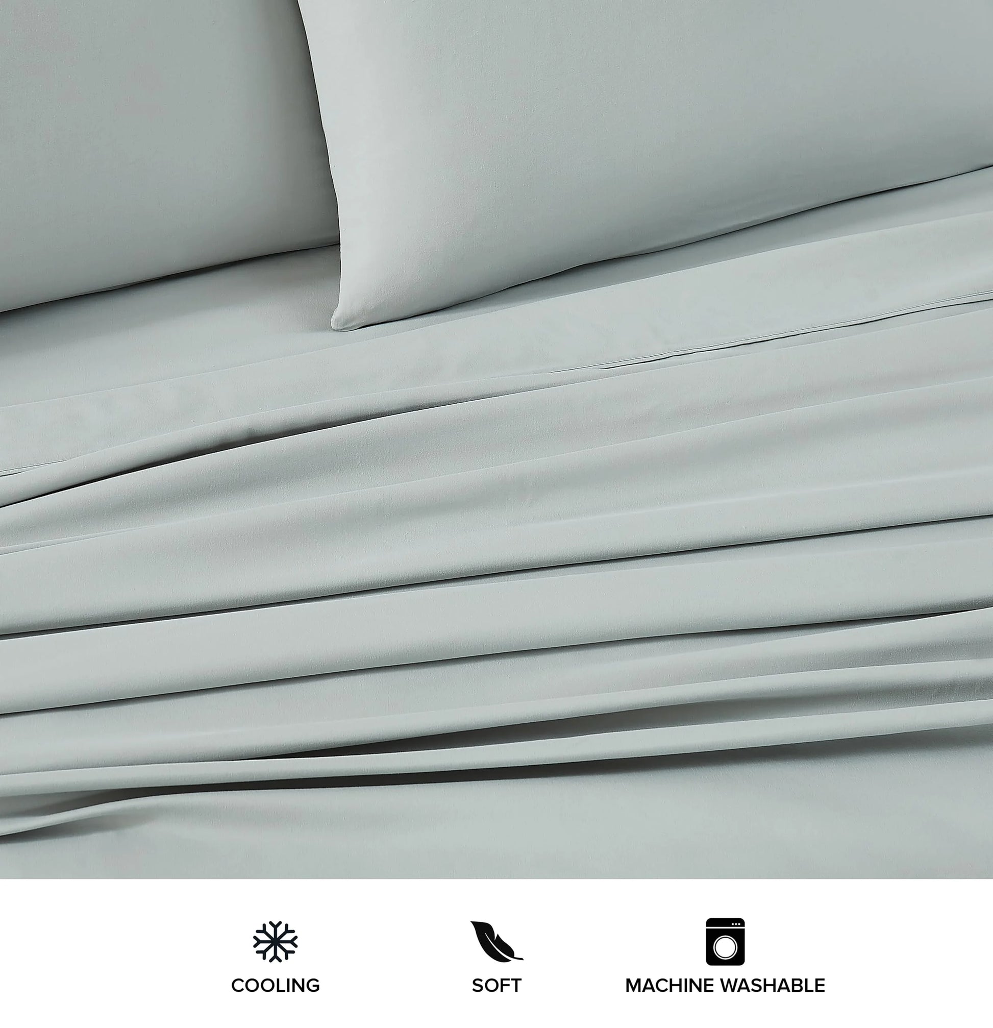 UGG 01752 Alahna King Bed Sheets and Pillowcases 4-Piece Set Sleep in Luxury Machine Washable Deep Pockets Wrinkle-Resistant Breathable Cozy Comfort Silky Cooling Sheets, King, Mineral