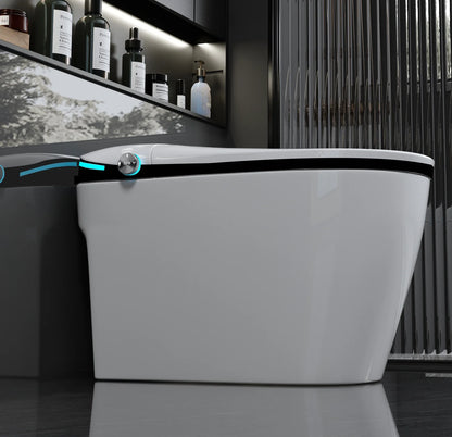 Smart Toilet, Tankless Japanese Toilets with Dryer and Warm Water Sprayer, ADA Comfort Height One-Piece Toilet with Heated Seat, Smart with Bidet Built In Featuring Foot Sensor and LED Display