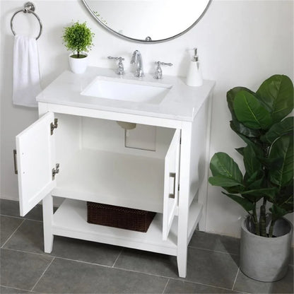 30 inch Single Bathroom Vanity in White