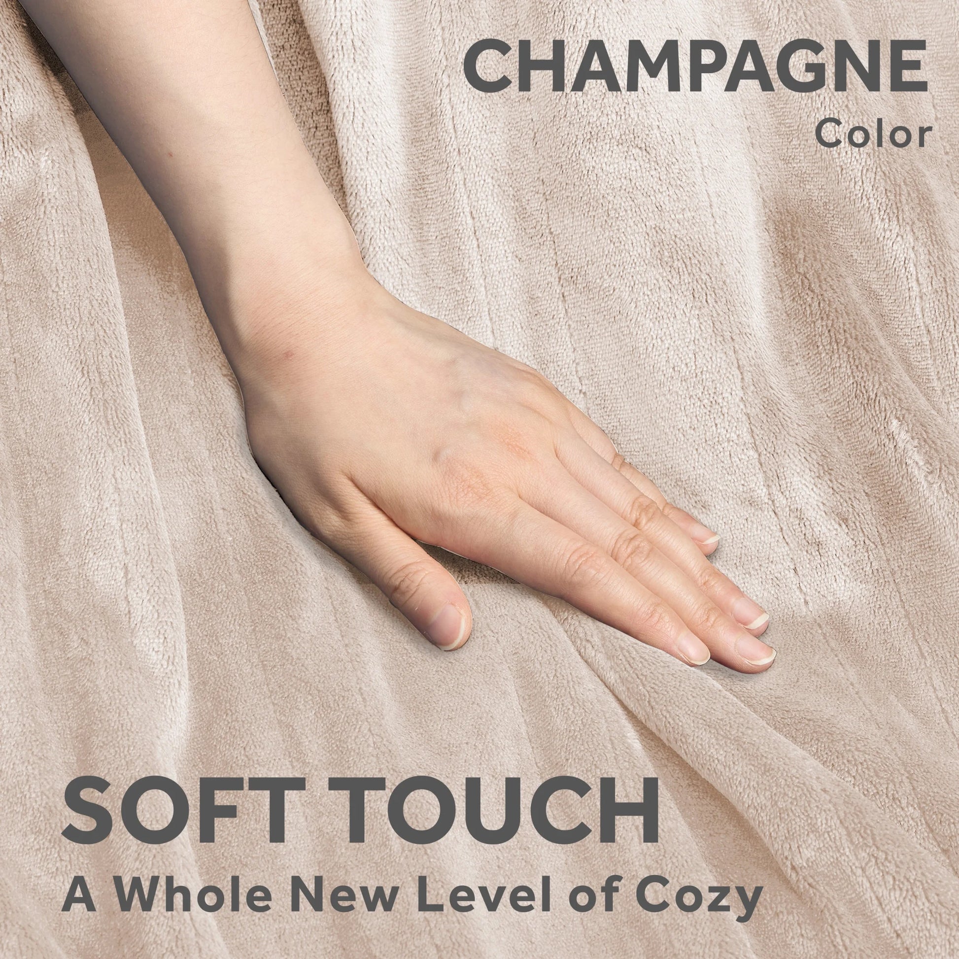 Sunbeam Heated Blanket Royal Posh Velvet Champagne 12 Heat Settings 12-Hour Auto Shut Off Full 84"x72"