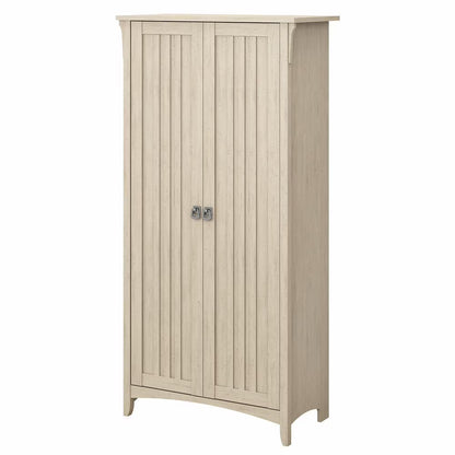 Salinas Bathroom Storage Cabinet with Doors in White/Shiplap - Engineered Wood