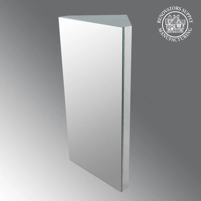 Corner Wall Mount Medicine Cabinet with Stainless Steel Bathroom Storage 23.6" Renovator's Supply
