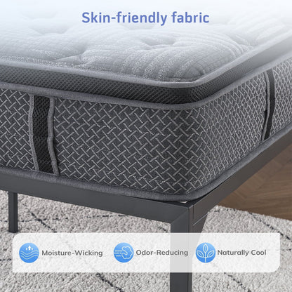 Behost 10" Queen Mattress,CertiPUR-US Certified Memory Foam Pocket Spring Mattress, Queen Mattress in a Box