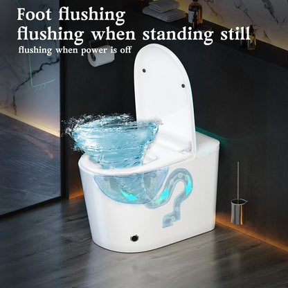 Smart Toilet with Bidet Built in, Bidet Toilet with Heated Seat and Night Light, Modern Tankless Toilet with UV for Bathroom, One Piece Toilets with Soft Close, Dryer, Foot Sensor, Auto Lid& Seat