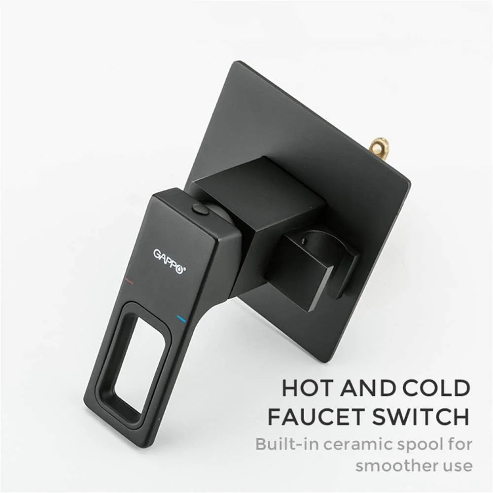 Bidet Toilet Faucet, Solid Brass Bidet Faucet Muslim Ducha Hygienic Shower, Matte Black Hot and Cold Water Mixer Tap
