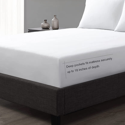 Vera Wang 800 Collection Bed Sheet Set - 800 Thread Count, Silky Smooth Wrinkle-Resistant Bedding, King, White White King
