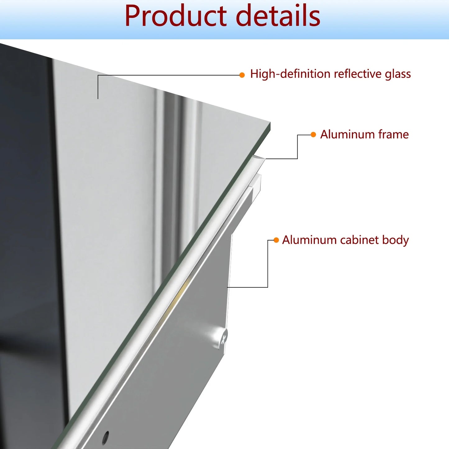 FUMANGO Aluminum Bathroom Medicine Cabinet, 24" x 24", firm and durable, waterproof and rust-proof, recessed or surface mounted,,Assembly required