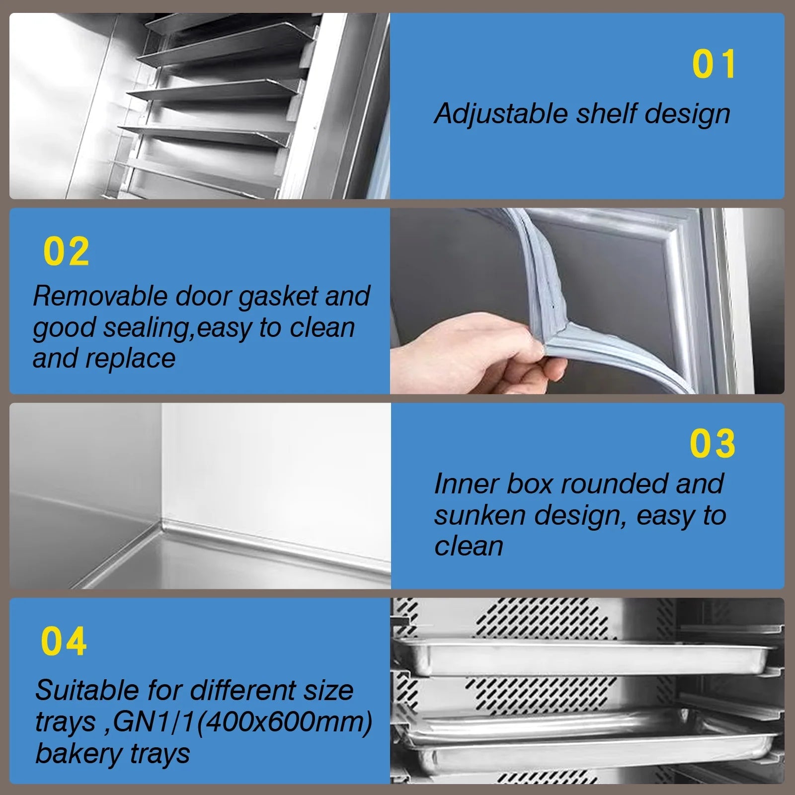 Kolice Commercial 5 Trays Blast Chiller & Freezer, Chest Freezer, Shock Freezer with Food Probe,Lowest temp: -40° F for Restaurant,Bakery,School,Hotel