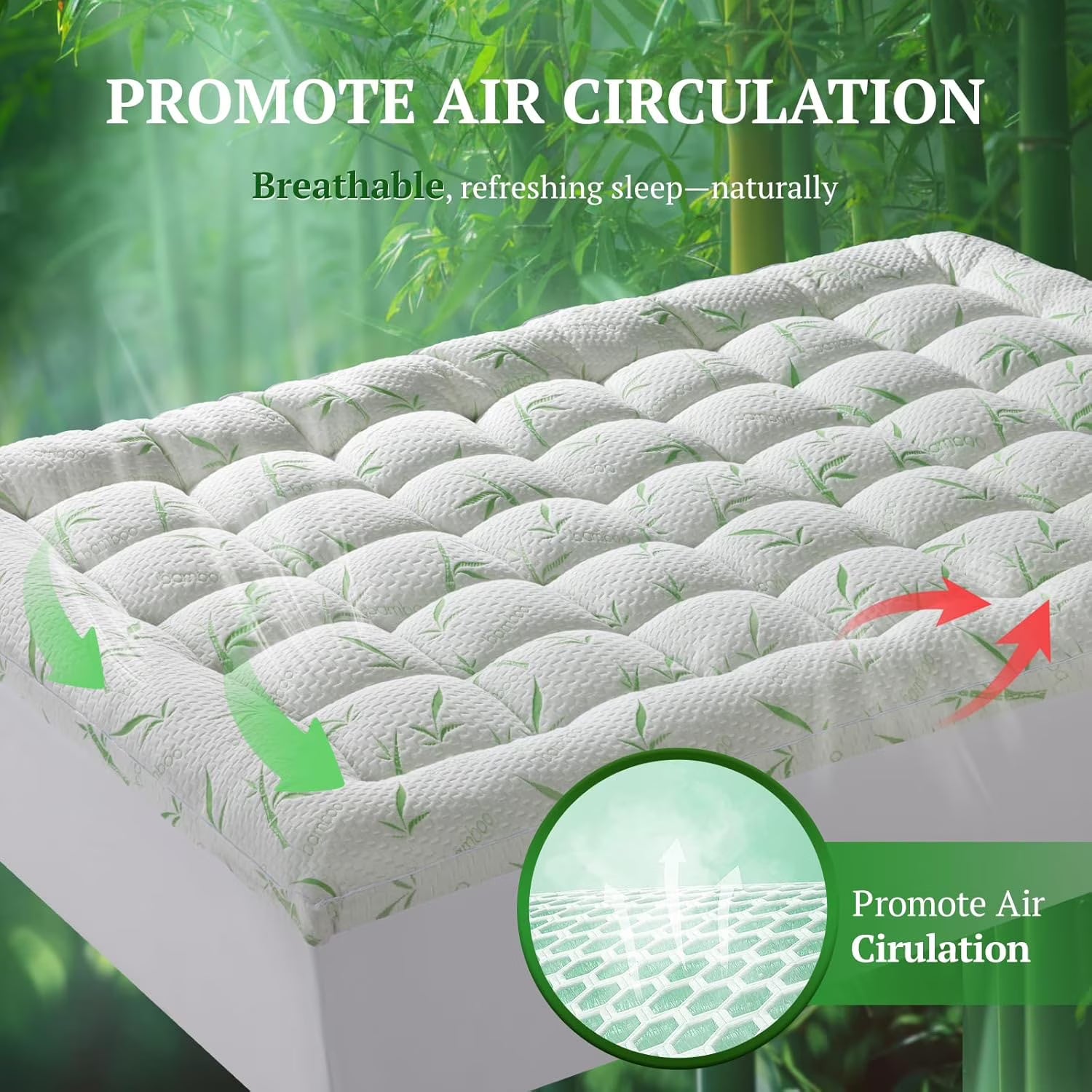 Mattress Topper Twin XL,1200 GSM Cooling Mattress Topper,2In Extra Thick Pillow Top for Back Pain,Soft Mattress Pad with 8"-18" Deep Pocket(39"x80")
