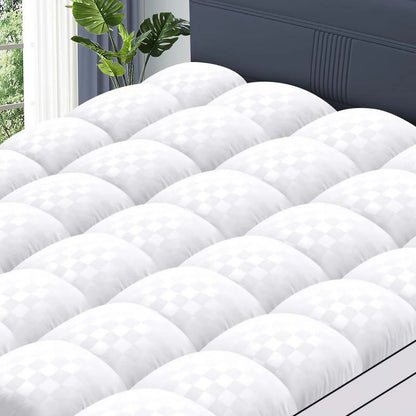 Longqi Extra Thick Mattress 1000 GSM Topper, Down Alternative Overfill Plush Mattress Pad, Cooling Pillow Top with 8-21Inch Deep Pocket