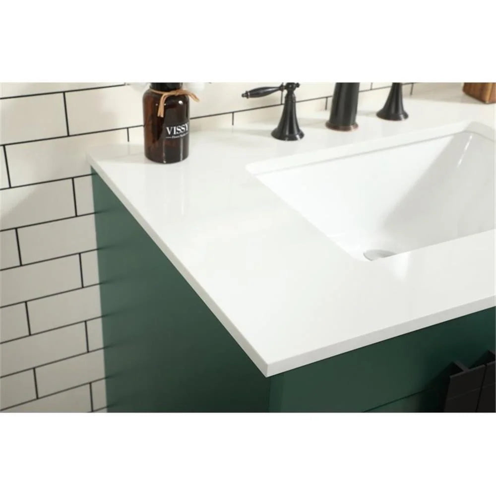 Elegant Kitchen and Bath 32 Inch Single Bathroom Vanity In Green