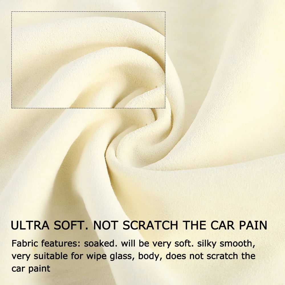 Pcapzz Car Natural Chamois Cleaning Cloth, Genuine Deerskin Leather Auto Car Wash Drying Towel,Super Absorbent