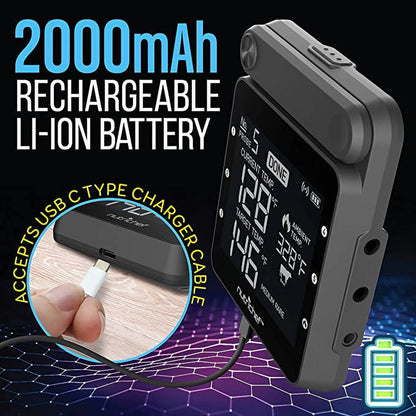 NutriChef Wi-Fi Grill Meat Thermometer Wireless Dual Smart Probes, Alarm Indoor from Outdoor, Black