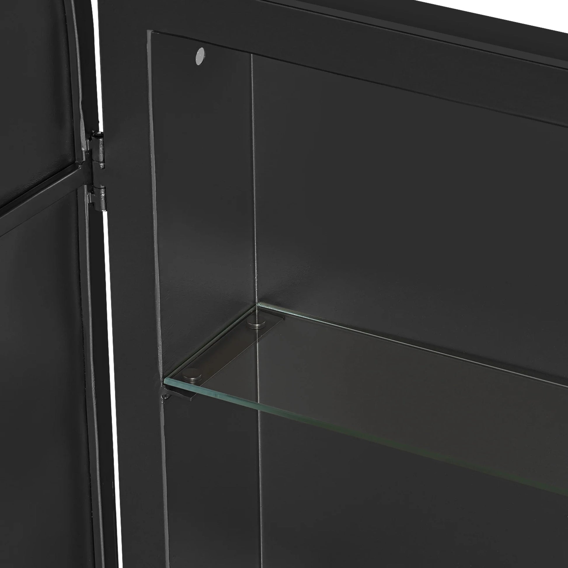 Soges Bathroom Medicine Cabinet with 3 Adjustable Storage Shelves, Wall Mounted Metal Frame, Recessed Mirror Cabinet Medicine Cabinet, Hexagonal Bathroom Mirror Cabinet, 24x34 Inches, Black