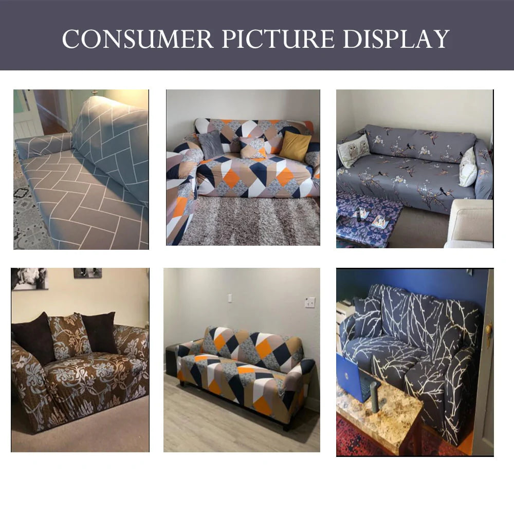 NEWEEN Sofa Cover High Stretch Elastic Fabric 1 2 3 Seater Sofa Slipcover Chair Loveseat Couch Cover Polyester Spandex Furniture Protector Cover with 1 Pillowcase (1 Seater, Checkerboard)