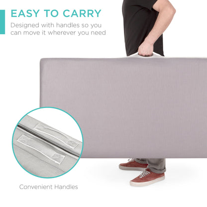 Choice Products 4in Thick Folding Portable Queen Mattress Topper w/Carry Case, Plush Foam, Washable Cover