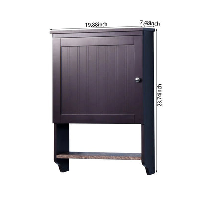 Tcbosik Bathroom Storage Cabinet Wall Mounted with Door, Wood Hanging Cabinet, Wall Cabinets with Shelves Over The Toilet (Espresso)