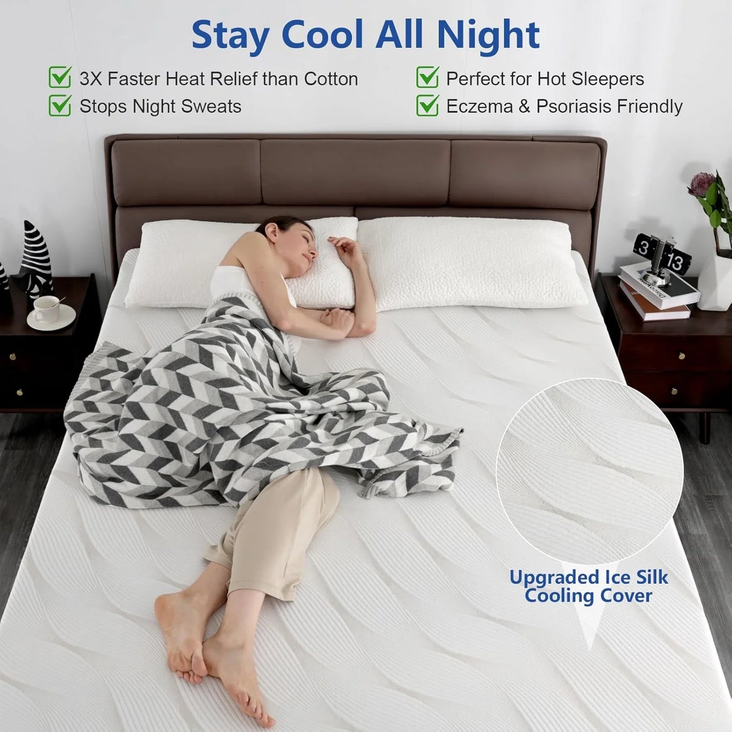Extra Firm Mattress Topper Twin Size 3 Inch, Cooling Gel+Bamboo High Density Memory Foam Mattress Topper with Removable Ice Silk Cover,Firm Bed Topper for Pain Relief,No Smell,CertiPUR-US,74'' x 38''