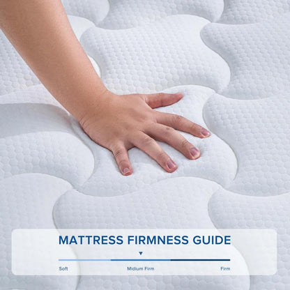 12'' Queen Hybrid Mattress, QUEEN ROSE Hybrid Firm Mattress in a Box with Gel Memory Foam, Individually Wrapped Pocket Coils Innerspring, Pressure-Relieving and Supportive, Mattress Queen Size