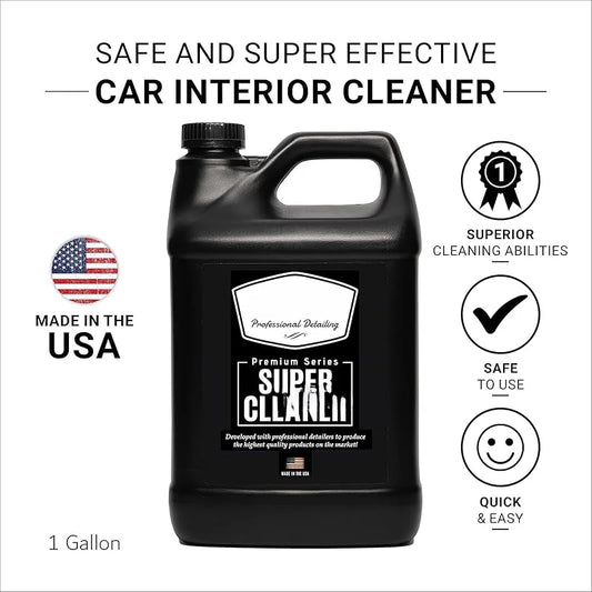 Super Cleaner | Effective Car Interior Cleaner | Leather Car Seat Cleaner | Stain Remover for Carpet, Upholstery, Fabric, and Much More! | 18 Oz Kit with Microfiber Towel