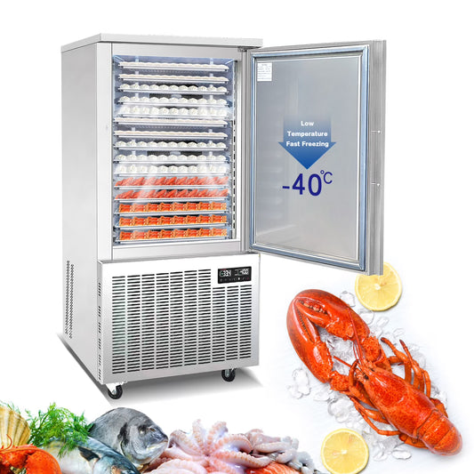 Kolice Commercial 15 Trays Blast Chiller, Blast Freezer with Food Probe,Lowest temp: -40° F for Restaurants,Canteens,Schools,Hotels