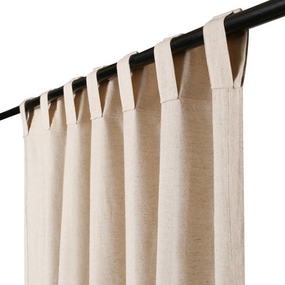 Bedding Craft Linen Cotton Tab Top Farmhouse, Livingroom, Window Curtains Set of 2 (50x108 inches)