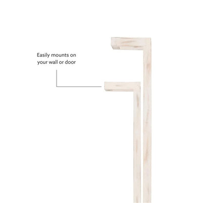 Linon Margot Wood Two Pack Towel Racks in Rustic Whitewash