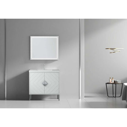 Tennant Brand 24" Modern White Bathroom Vanity with White Acrylic Top