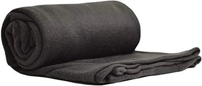 Single Solid Color 60° L x 50° W Fleece Throw Blanket for Fall, Winter, Spring, Summer, Men, Women, Children & Pets in Black