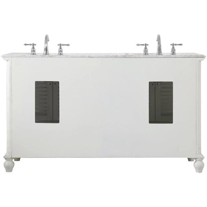 Elegant Kitchen and Bath 60 inch Double Bathroom Vanity in Antique White