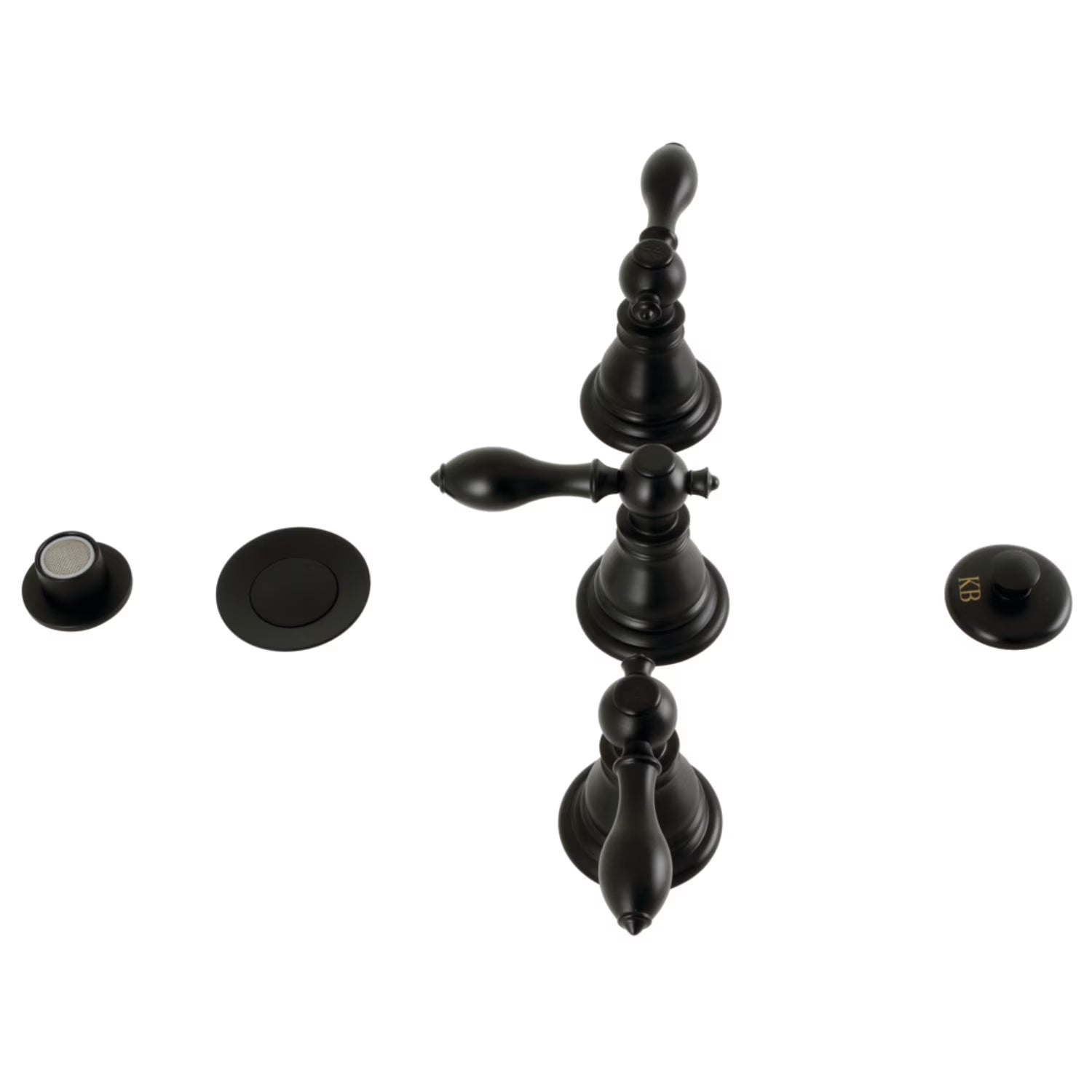 Kingston Brass KB320ACL American Classic Three-Handle Bidet Faucet, Matte Black