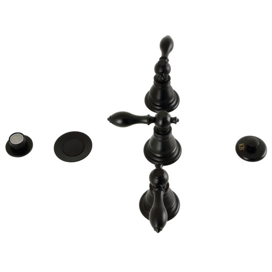 Kingston Brass KB320ACL American Classic Three-Handle Bidet Faucet, Matte Black