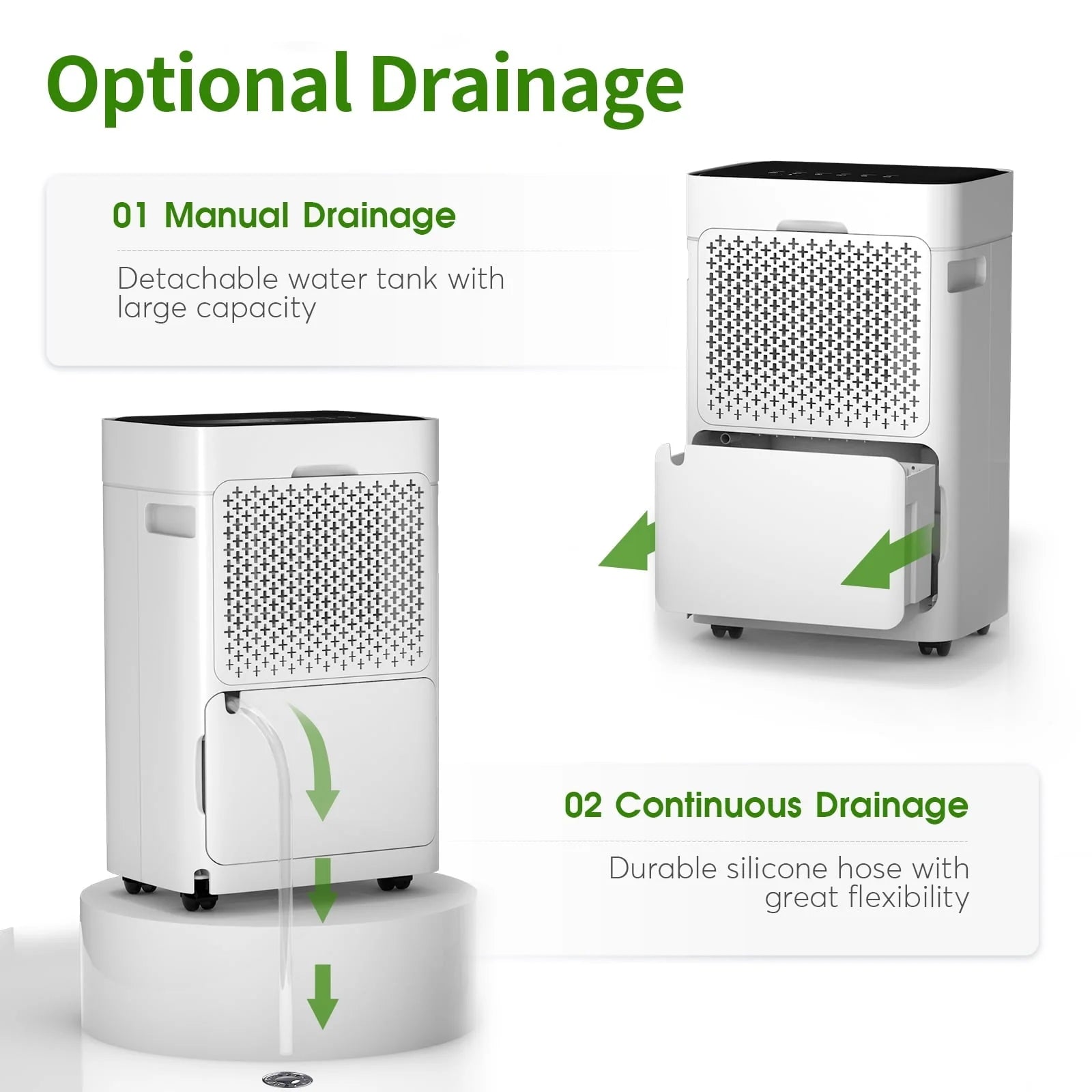 HUMSURE 35 Pint Dehumidifier 3000 Sq.Ft Room, for Basements with Drain Hose, Ideal for Large& Medium Sized Bathroom and Bedroom, Max Moisture Removal 50 Pints (95 "F, 95% RH)