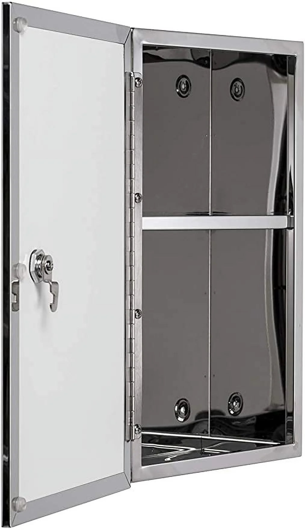 Croydex Trent Lockable Bathroom Storage Medicine Cabinet, Stainless Steel (15.7 x 9.8 in)