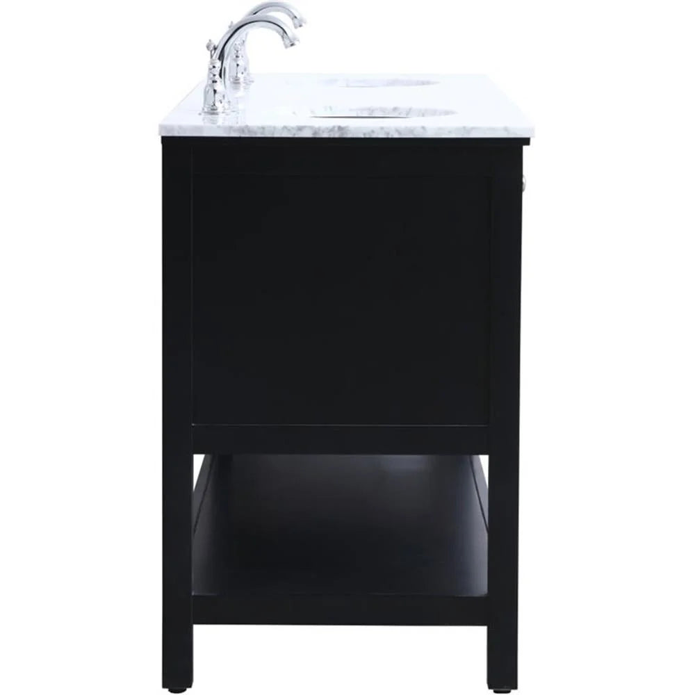 Elegant Kitchen and Bath 72 in. double sink bathroom vanity set in Black