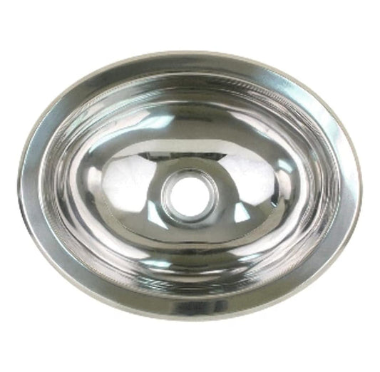 Scandvik Stainless Steel Oval Sink - 13.25 x 10.5 Inch - Polished Finish Kitchen Bathroom Bar Sink Durable Drop-in Undermount Sink