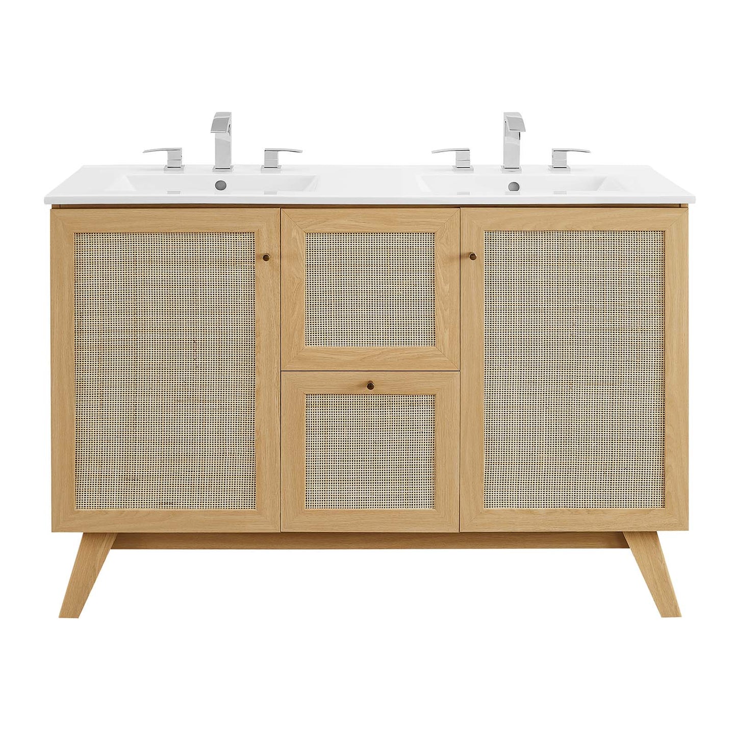 Modway Soma 48°?Double Sink Bathroom Vanity in Oak White