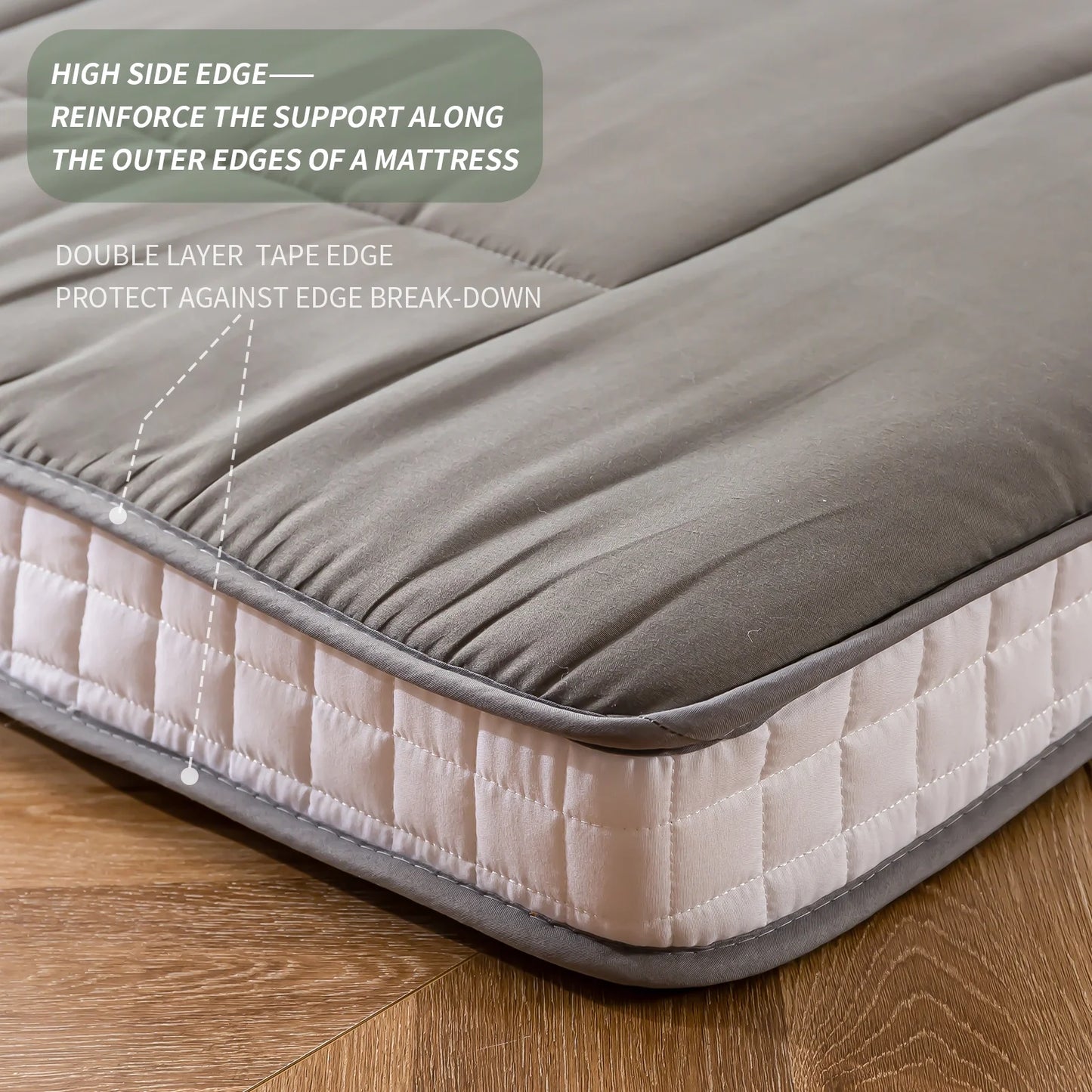 Futon Mattress, Padded Japanese Floor Mattress Quilted Bed Mattress Topper, Extra Thick Folding Sleeping Pad, Dark Grey, Twin