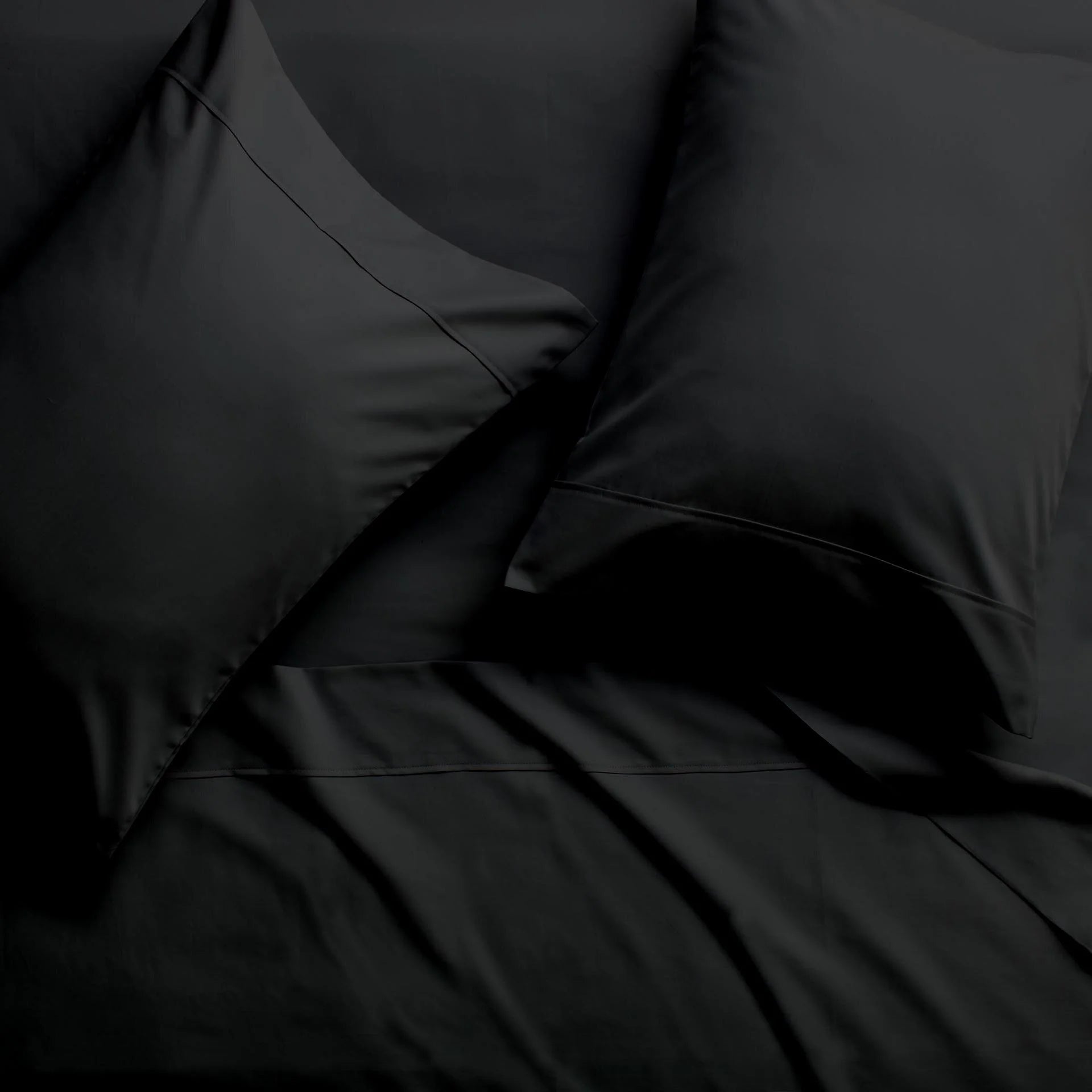 24-INCH EXTRA DEEP POCKETS -King Organic 1000-TC Cotton 6-PC Sheet Set with 4 Pillowcases - Black