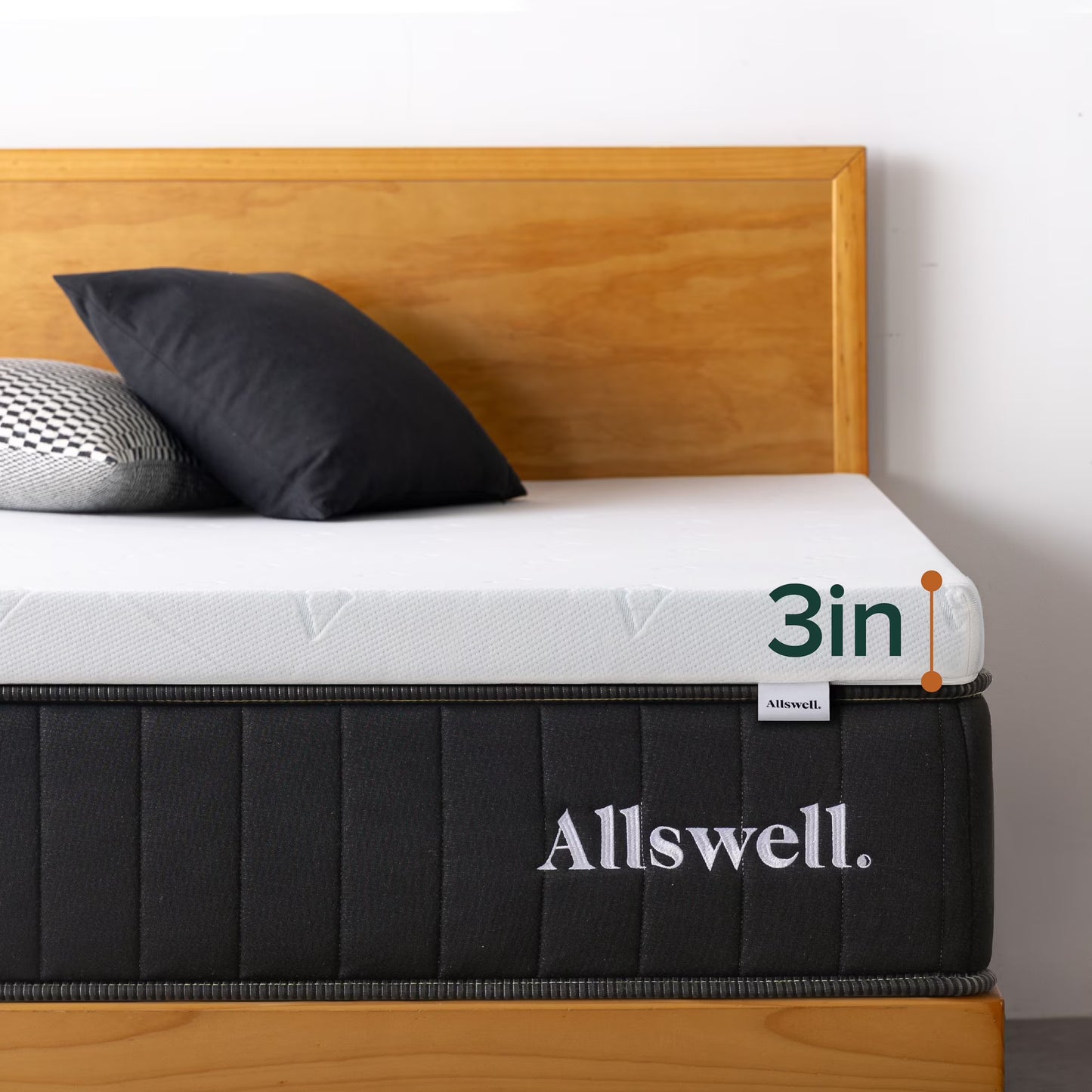 Allswell 3" Covered Memory Foam Mattress Topper, Queen
