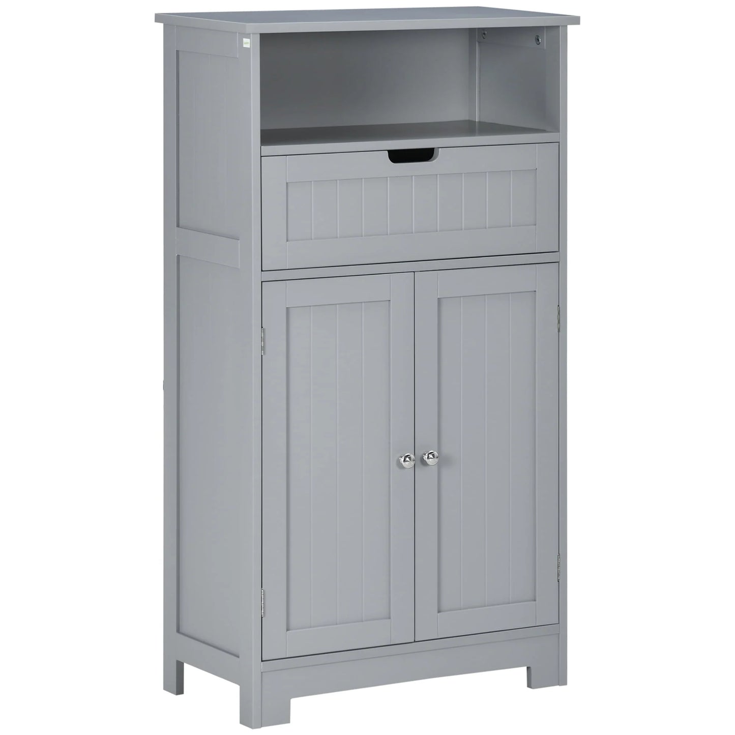 kleankin Bathroom Storage Cabinet Freestanding Bathroom Storage Organizer with Drawer and Adjustable Shelf for Living Room, Bedroom or Entryway, Grey