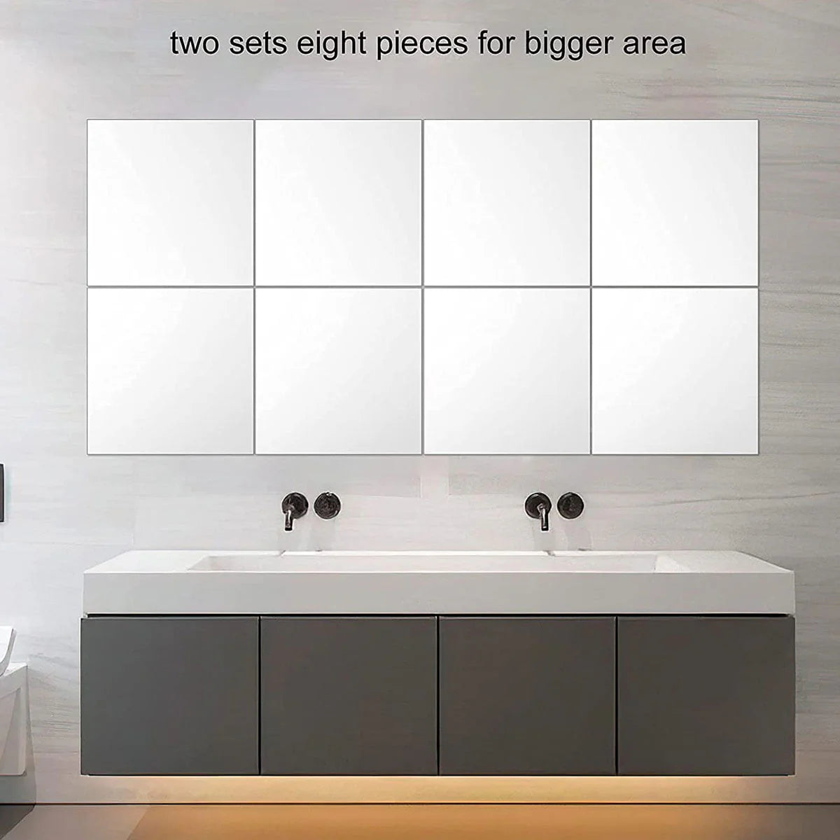 EUWBSSR 10pcs 12in Flexible Mirror Sheets Self-Adhesive Plastic Mirror Tiles Non-Glass Mirror Sticker,Ultra-Thin Flexible Mirror Sheets for Bedroom Closet Bathroom