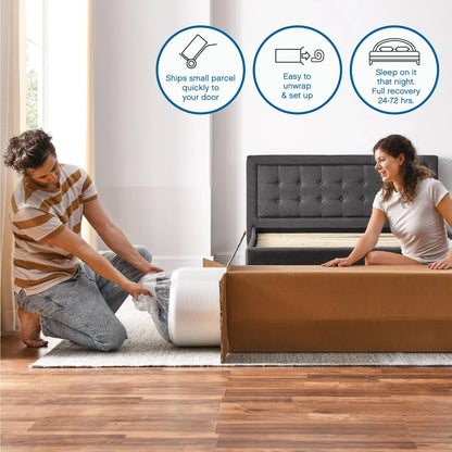 Cool Gel 14" Gel Memory Foam Mattress with 2 Bonus Pillows, Queen